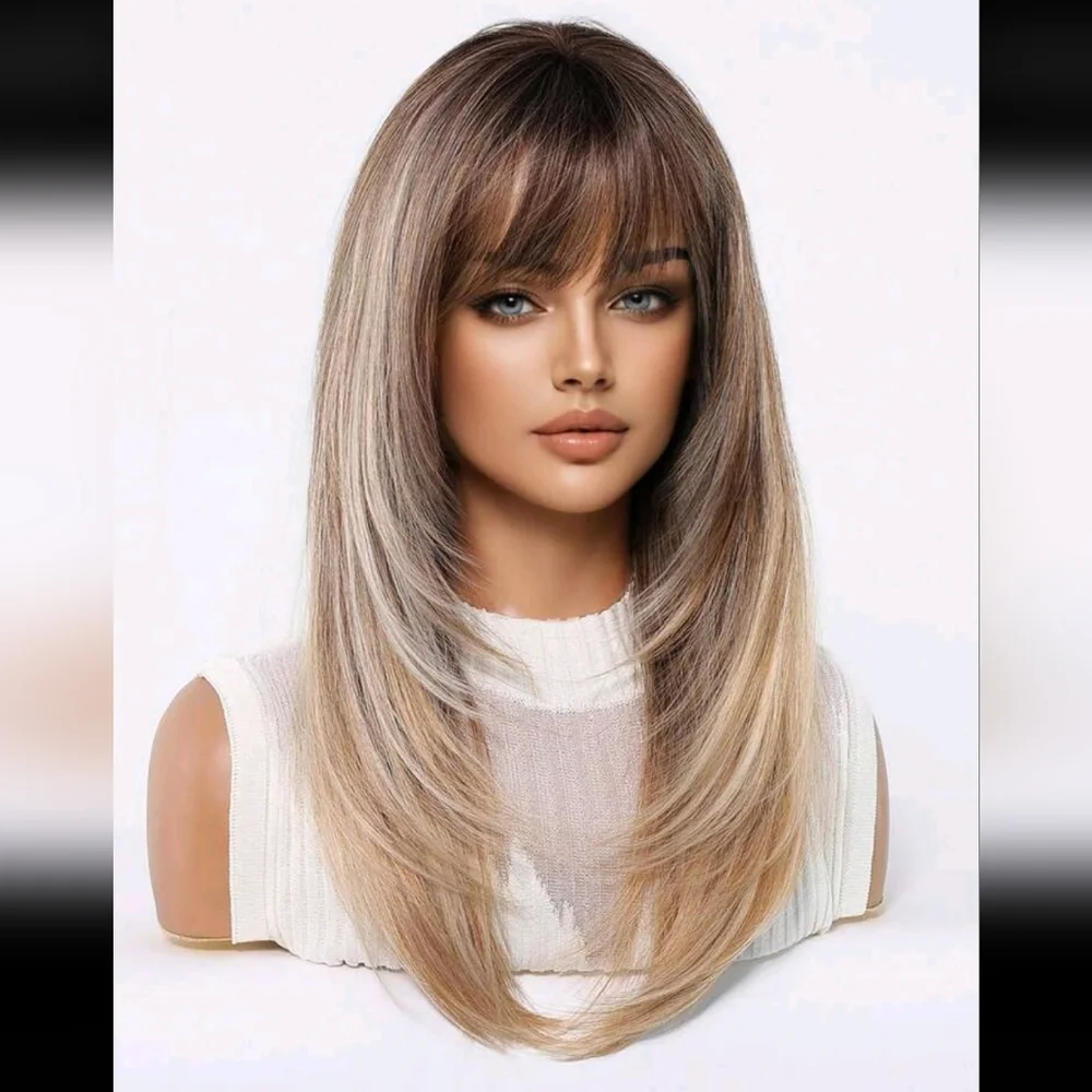 SALE  ** BRAND NEW ** Stylish Ombre Brown and Blonde Wig